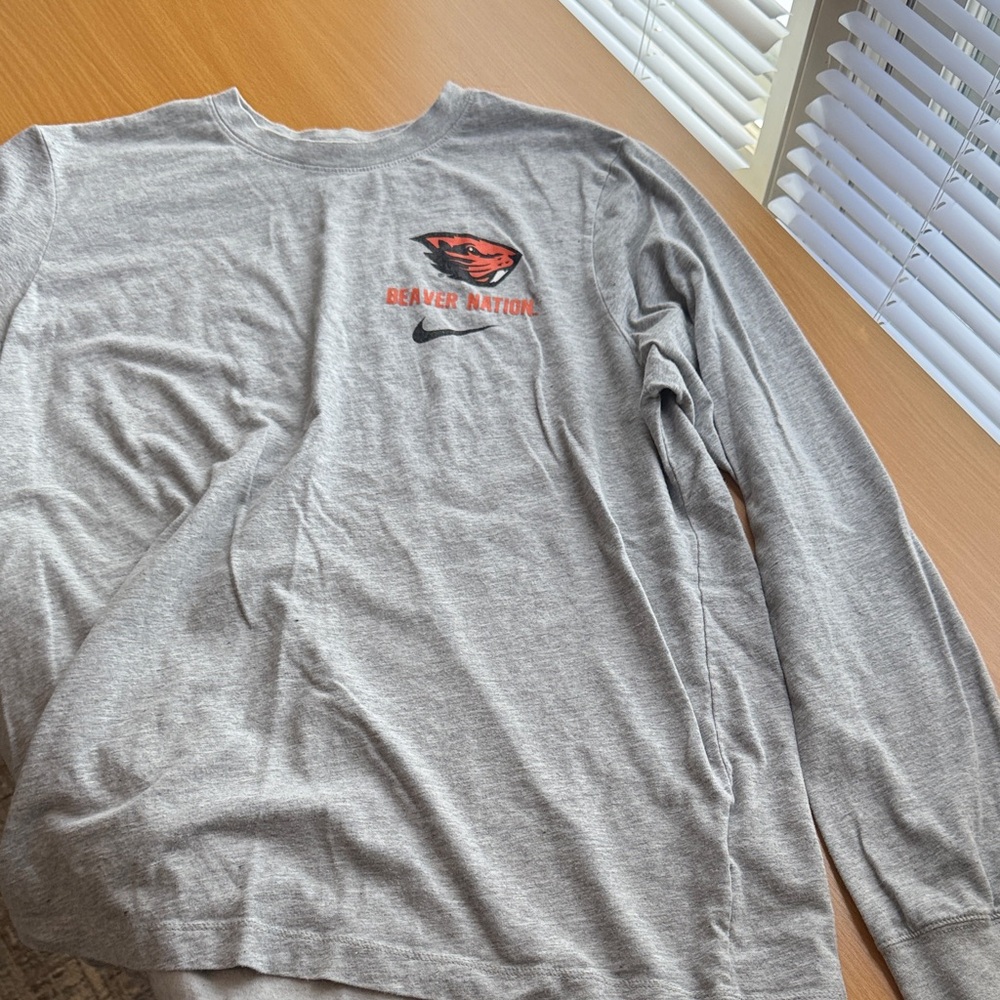 Nike Gray Long Sleeve with Beaver Nation Graphic